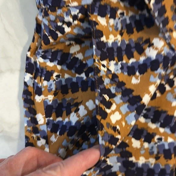 Nine West High Waist Geometric Women's Shorts - Blue, Brown, White - Picture 4 of 5